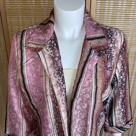 🔷Bantry Bay By Tina Camato Brocade Multicolor Open Front Balzer Lightweight - Picture 2 of 6